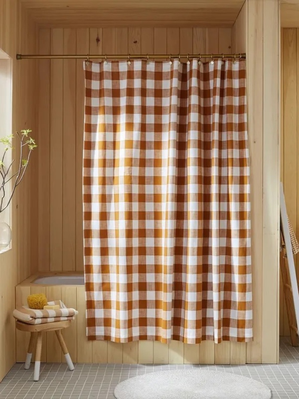 West Elm x Heather Taylor Home Gingham Shower Curtain - check